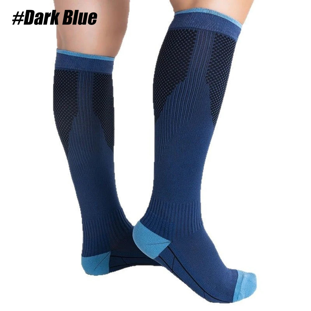 1Pair 20-30 mm Unisex Circulation Support Compression Socks For Athletic Health Support