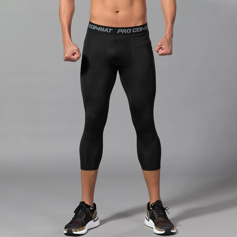 Men's Compression Apparel: Cool Dry, Sports Athletic Compression Workout Running Leggings / Rungear