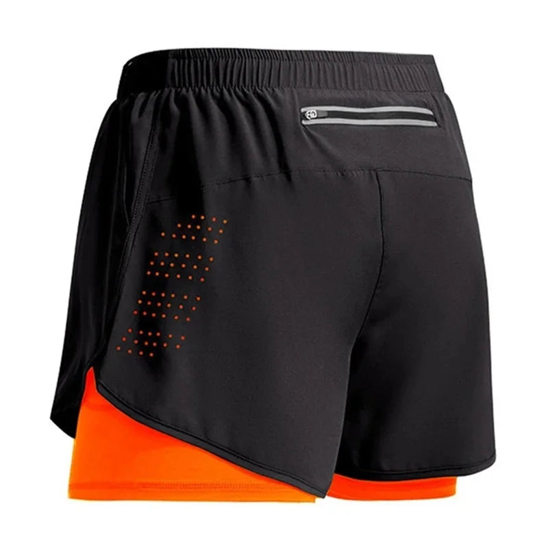 NEW Men's 2 in 1 Summer Sportswear Short For Gym Fitness Training Jogging Running