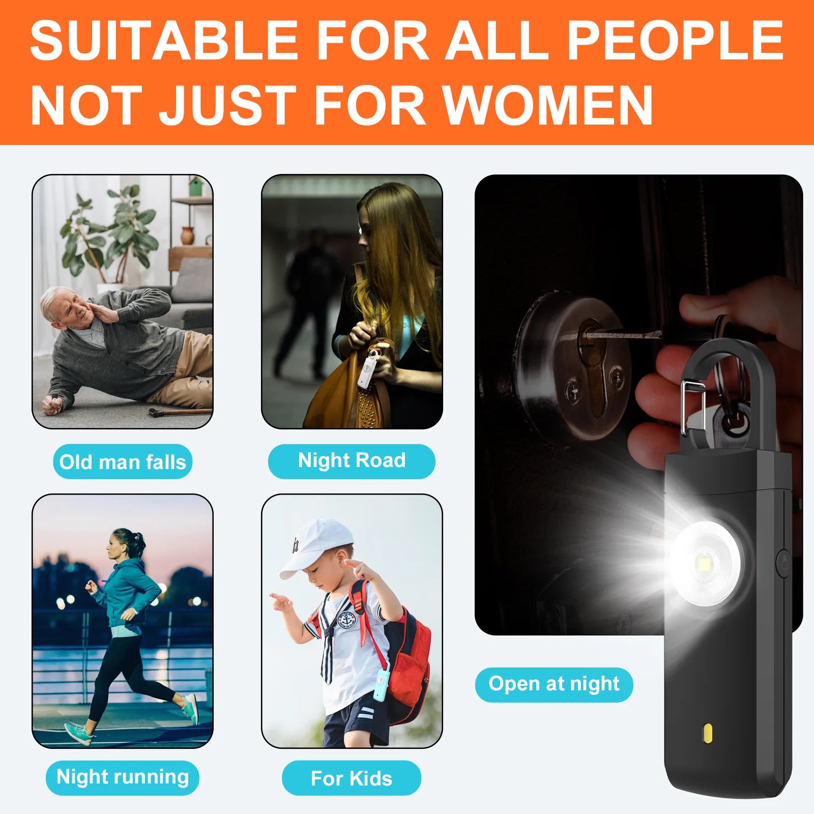 Running and Trail Safety Gear: Rechargeable, Loud, Personal Self Defense Emergency Alarm 130dB / Rungear