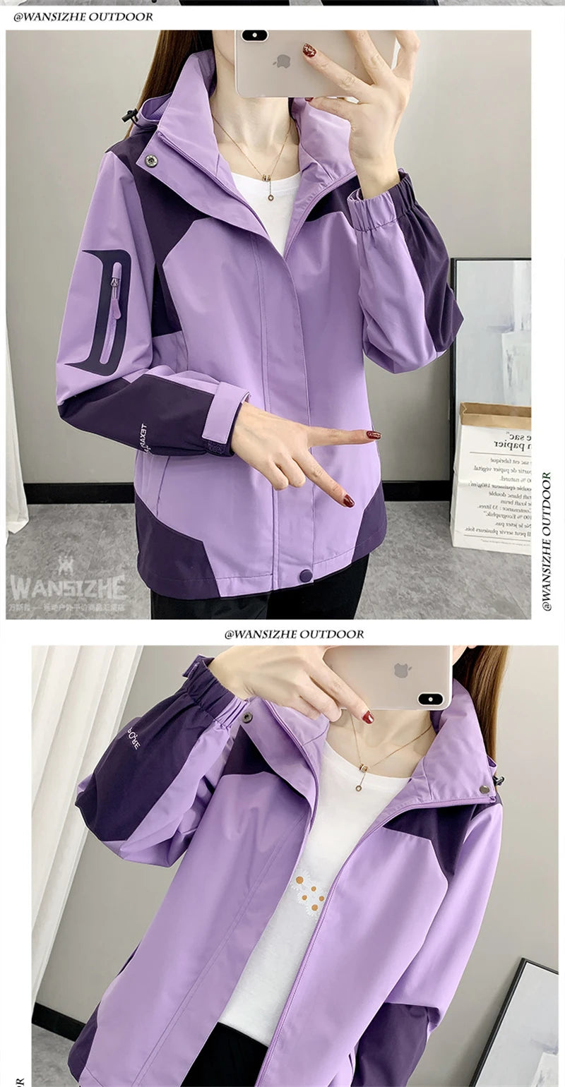 Women's Jacket Apparel: Waterproof, Windproof, Single-layer, Long Sleeved Hooded Jacket with Zipper / Rungear