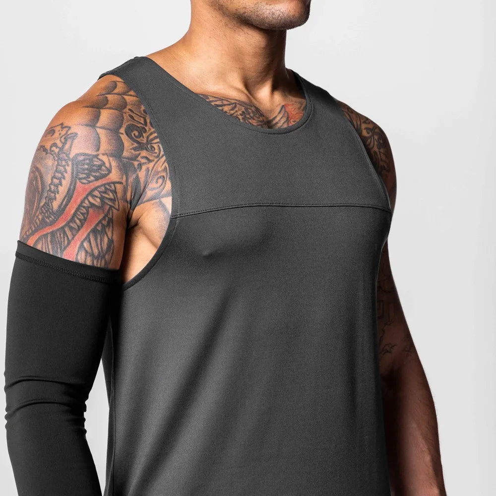 Men's Quick-Dry Apparel: Sleeveless, Breathable Mesh, Quick-Dry Workout Fitness Tank Top Singlet / Rungear