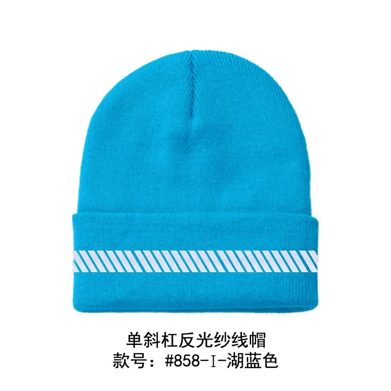 Reflective Hat Gear: High Visibility Safety Beanie, Reflective Knit, Ribbed Warm Winter Hats for Night Running, Hiking, Cycling / Rungear