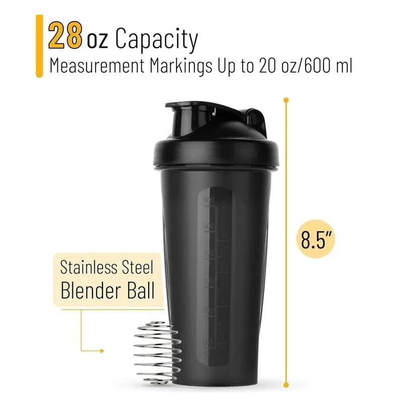 Hydration Gear Accessories: 600ml, 20oz Portable, Protein Shaker Plastic Bottle Fitness for Running, Hiking, All Sports / Rungear
