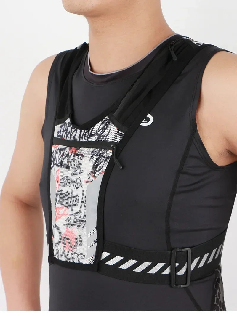 Running Reflective Gear: Reflective, Breathable Chest Bag Running Sports Backpack Fitness Vest / Rungear