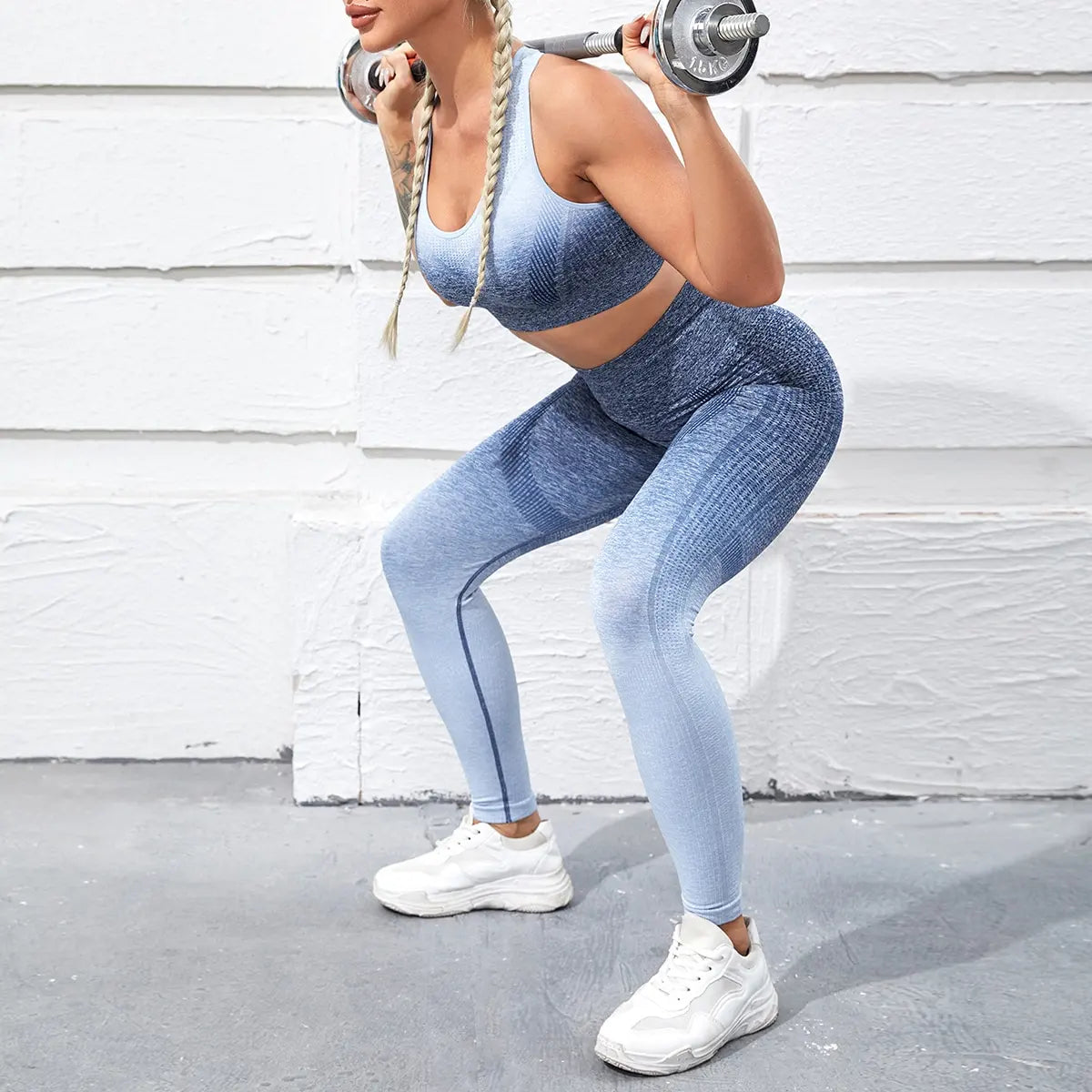 Women's Activewear Sets: 2PC Seamless Sports Bra Tank Tops with Leggings Fitness Sets / Rungear
