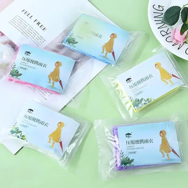 Adult Outdoors Disposable Lightweight Waterproof Hooded Emergency Rain Poncho