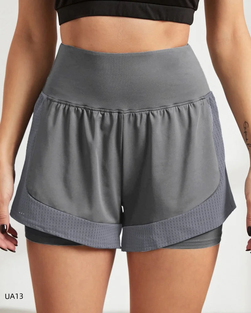 Women's Rungear Apparel:  2-In-1 Double Layered, Summer Fitness Training Sports Shorts / Rungear