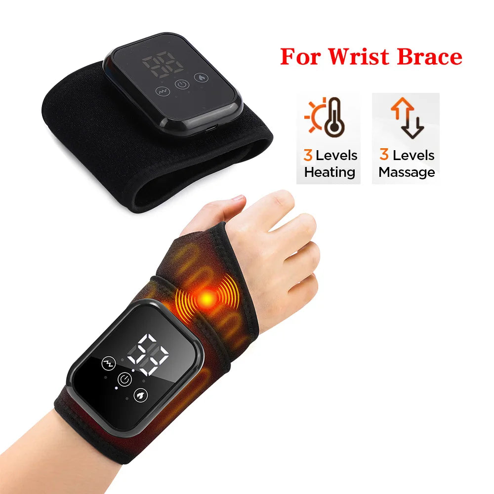 Electric Heating Wrist Brace Vibration Massage Hot Compress Ankle Wrap And Hand Protector Rechargeable Wristband