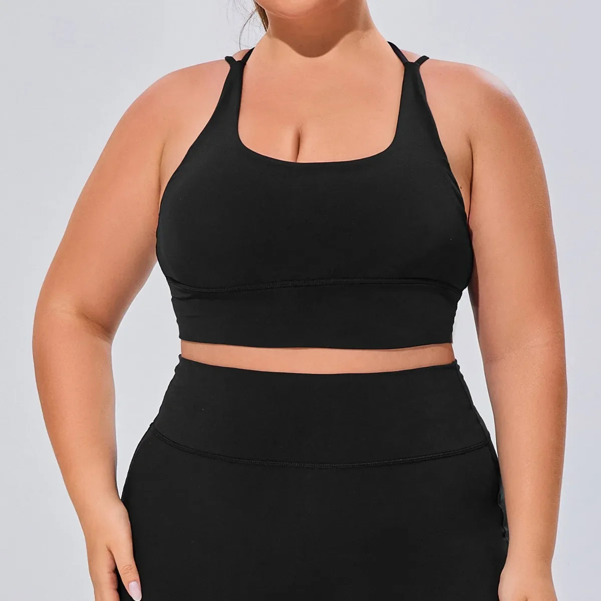 Plus Size Women's Running Apparel: Quick-Dry, Comfortable, High Stretch, Breathable Sports Bra And High Stretch Breathable Leggings / Rungear