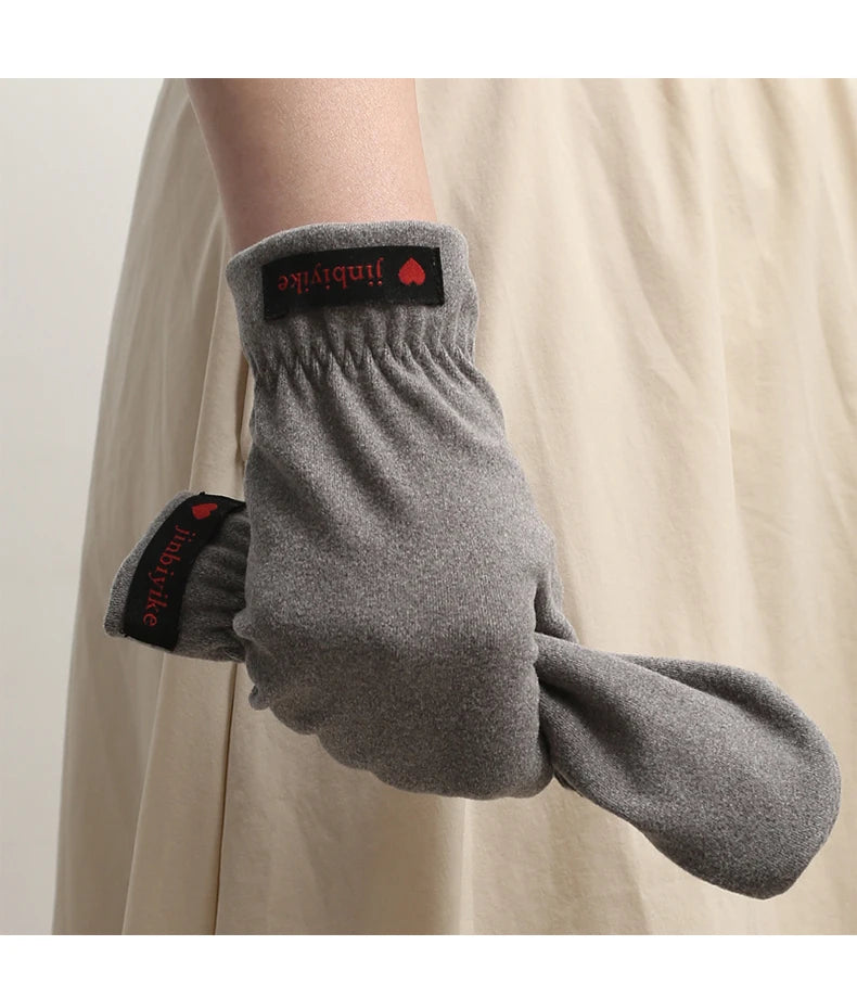 Running Winter Gear: Unisex, Warm, Windproof, Elasticated, Half-Round Mittens for Outdoor Sports / Rungear