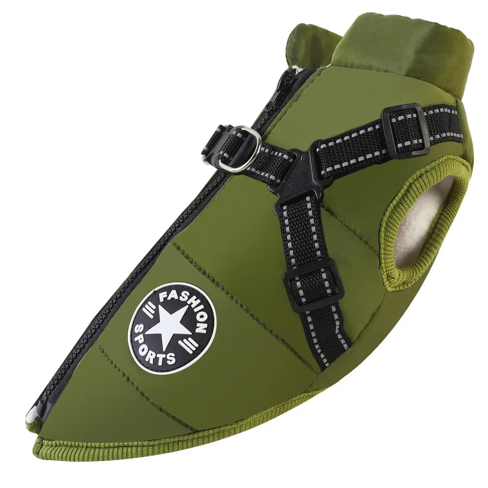 Winter Dog Jackets: Warm, Waterproof Dog Jacket Vest with Harness for Small, Medium Dogs / Rungear