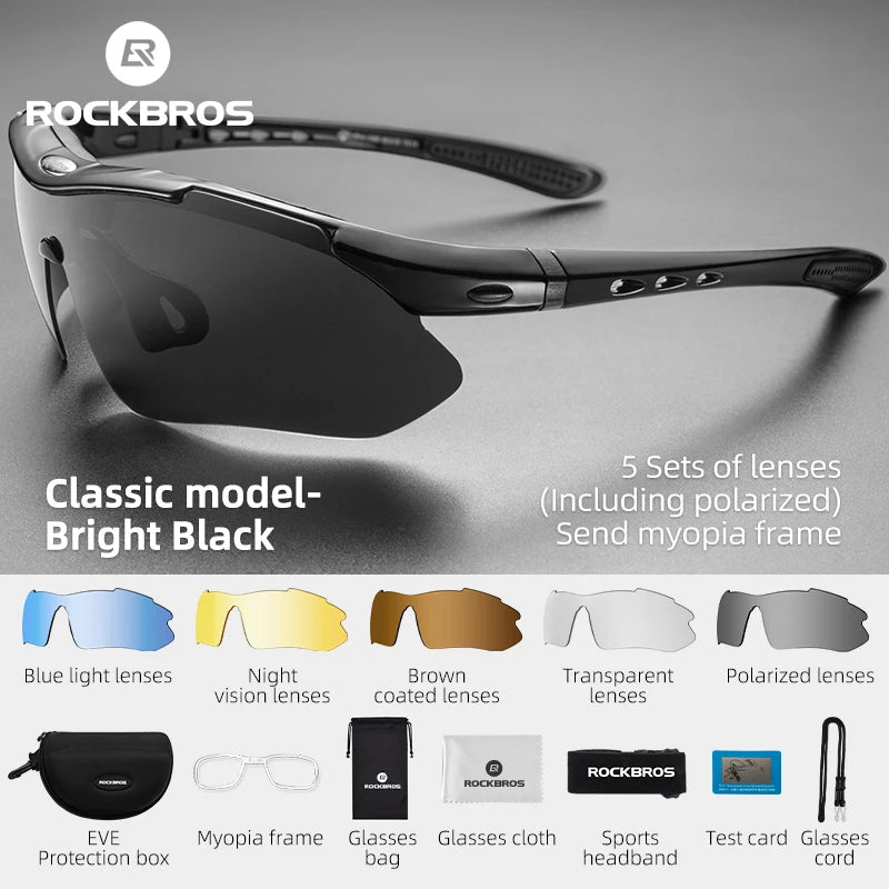 Running Sunglasses Gear: ROCKBROS Polarized, Outdoor Sports Sunglasses Eyewear / Rungear