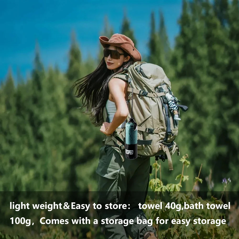 Quick Drying Accessories: Absorbent, Breathable, Portable Bath Towel for Travel, Hiking, Running Gym, All Sports / Rungear