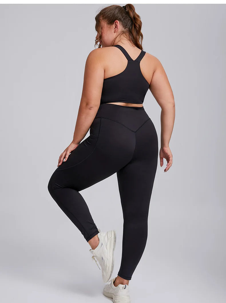 Women's Activewear Sets: 1/2PC Plus Size, Super Stretch Sports Bra Gym Leggings Fitness Suit S-3XL / Rungear