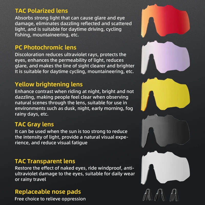 Sunglasses Running Gear: ROCKBROS Polarized Sunglasses, Outdoor UV400 Protection, Sports Eyewear for Outdoor Sports / Rungear