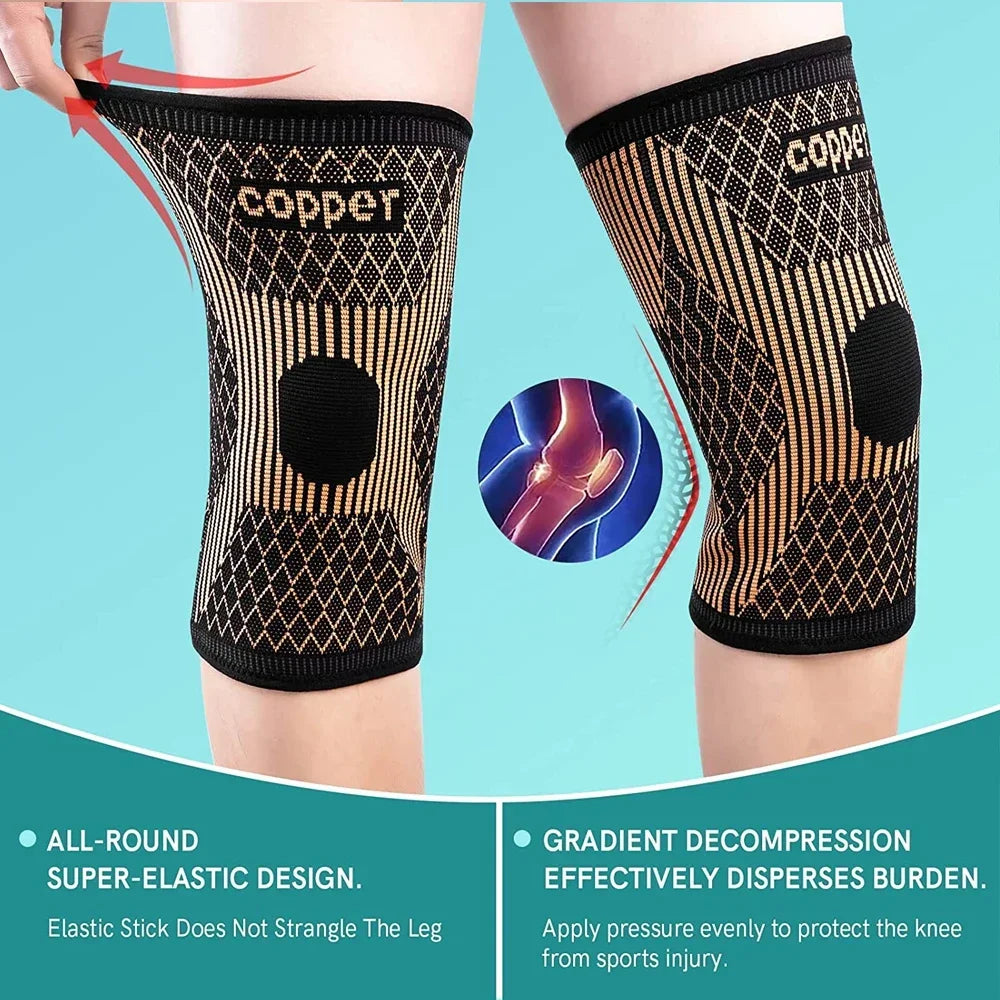 Recovery Gear Accessories: Copper Knee Compression Sleeve Brace for Arthritis Pain & Knee Pain Support / Rungear
