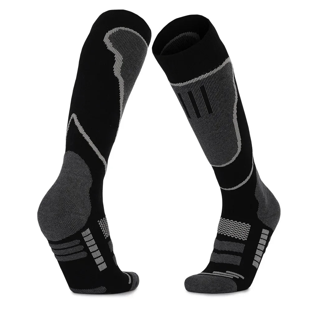 Running Compression Socks: 1 PR Unisex, Winter Merino Wool, Thermal Long Compression Socks for Running, Hiking / Rungear