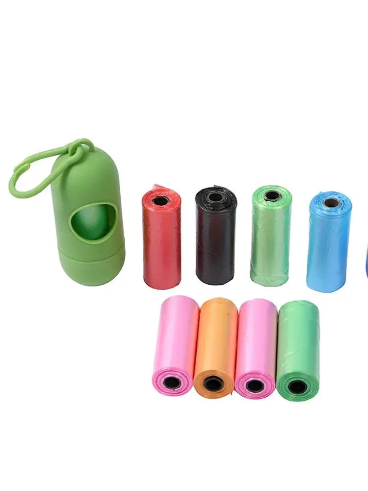 Mildly Scented Dog Poop Waste Bags With Dispenser And Leash Clip For Easy Cleanup