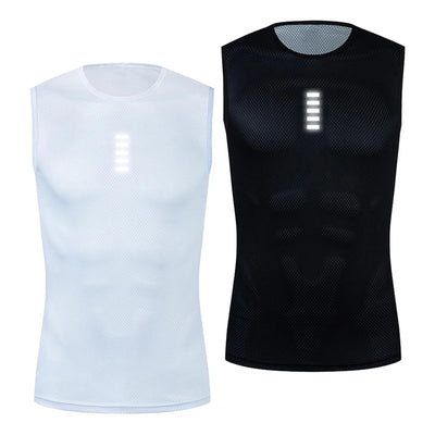 Men's Reflective Quick-Dry Cycling Base Layer Vest | High-Elastic Breathable Sleeveless Running & Bike Jersey | RUNGEAR