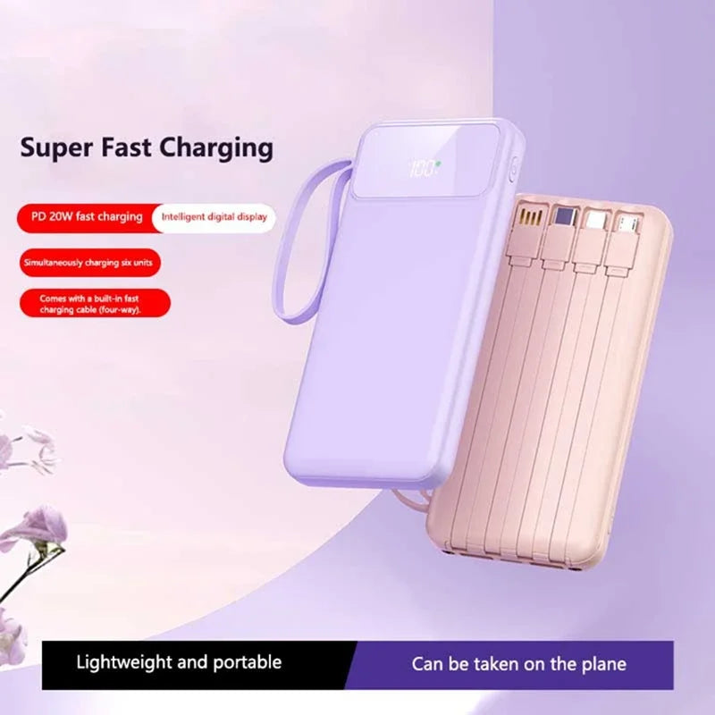 Tech Gear Accessories: 50000mAh 4-in-1 Large Capacity Power Bank With Built-in Cable / Rungear