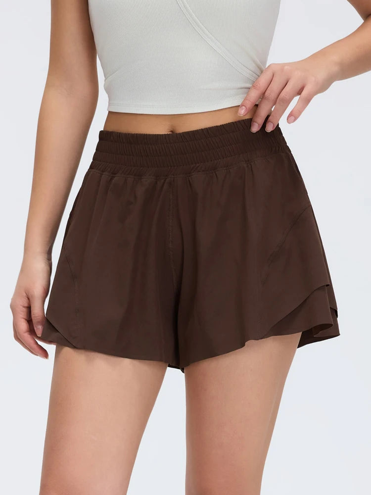 Women's High-Waisted 2-in-1 Athletic Shorts with Pocket