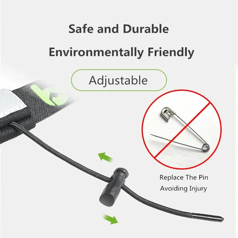 Unisex Running Race Number Belt Waist Pack Bib Holder Triathlon Marathon Cycling Motor Reflective Belt with 6 Loops