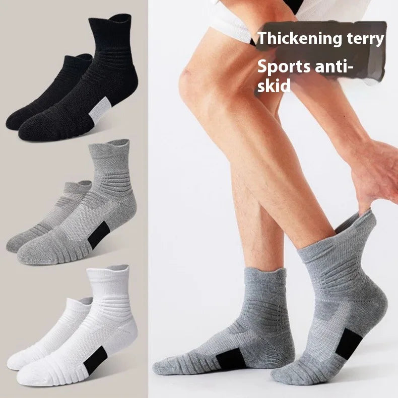 Running Sock Gear: Men's Sweat Absorbing, Anti-Slip, Mid Tube Sports Socks / Rungear