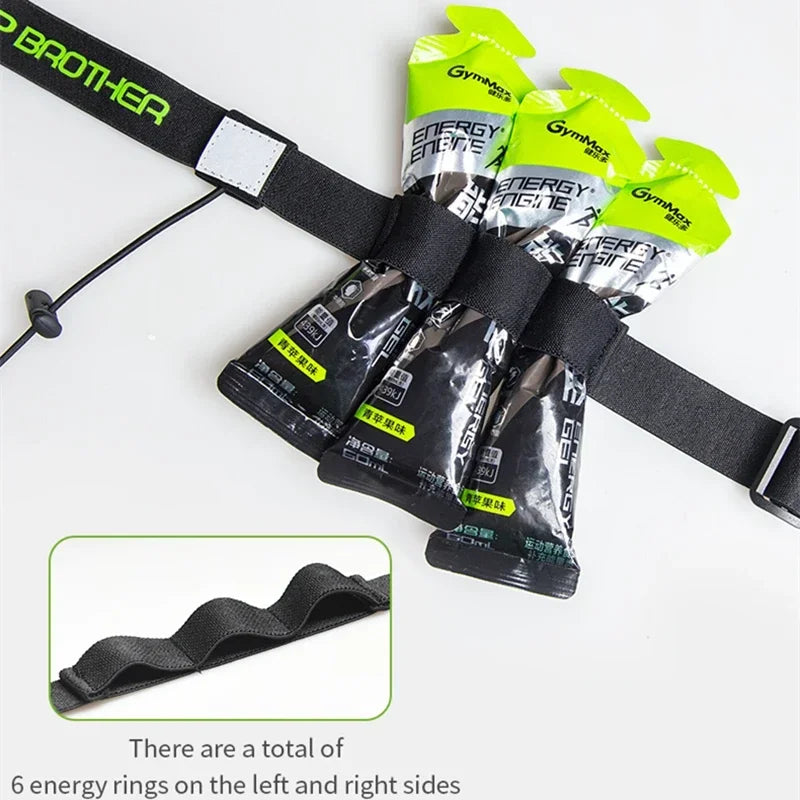 Unisex Running Race Number Belt Waist Pack Bib Holder Triathlon Marathon Cycling Motor Reflective Belt with 6 Loops