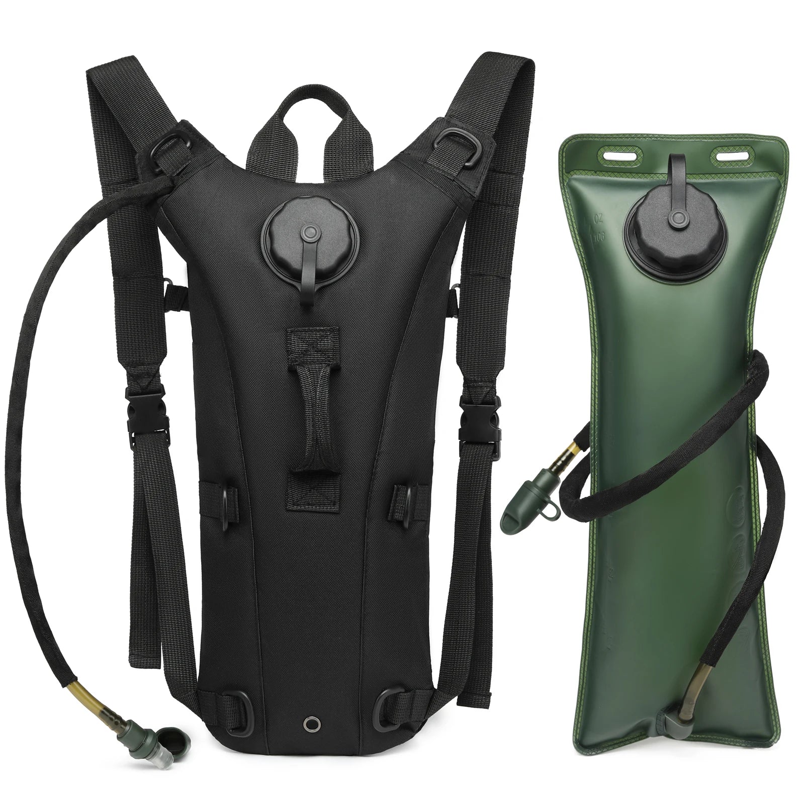 Hydration Pack Gear: Waterproof, Nylon Water Bag with 3L Bladder for Hiking, Cycling, Climbing, Running / Rungear