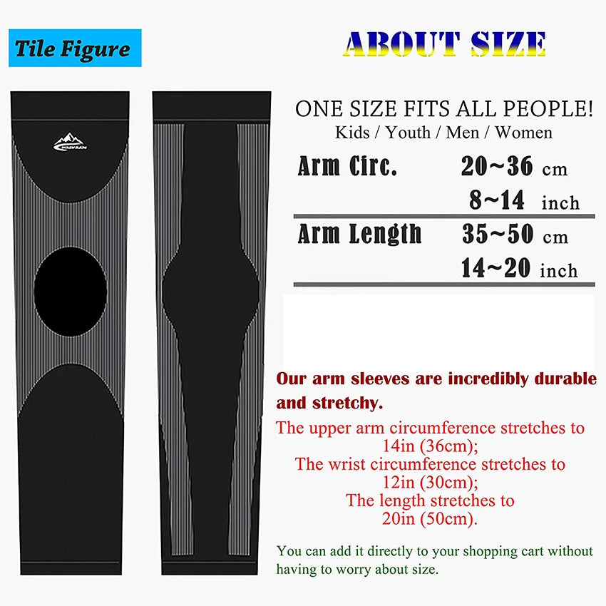 Compression Gear Accessories: 1PR Unisex Arm Compression Ice Silk Arm Sleeves for Sun UV Protection / Rungear