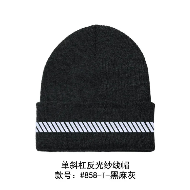 Reflective Hat Gear: High Visibility Safety Beanie, Reflective Knit, Ribbed Warm Winter Hats for Night Running, Hiking, Cycling / Rungear