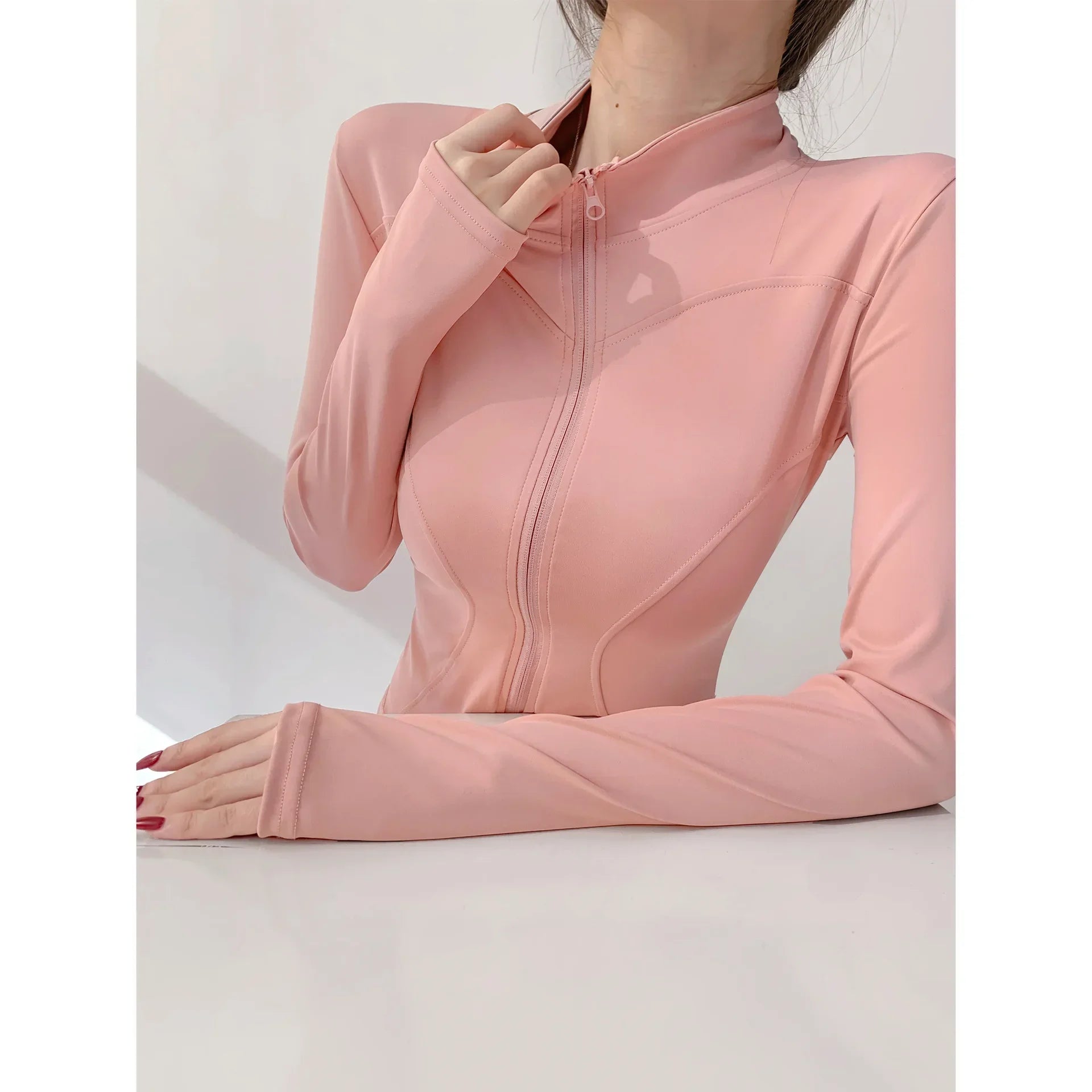Women's Running Apparel: Quick Drying, Long Sleeved Sports Tight Fitness Top With Zipper S-3XL / Rungear