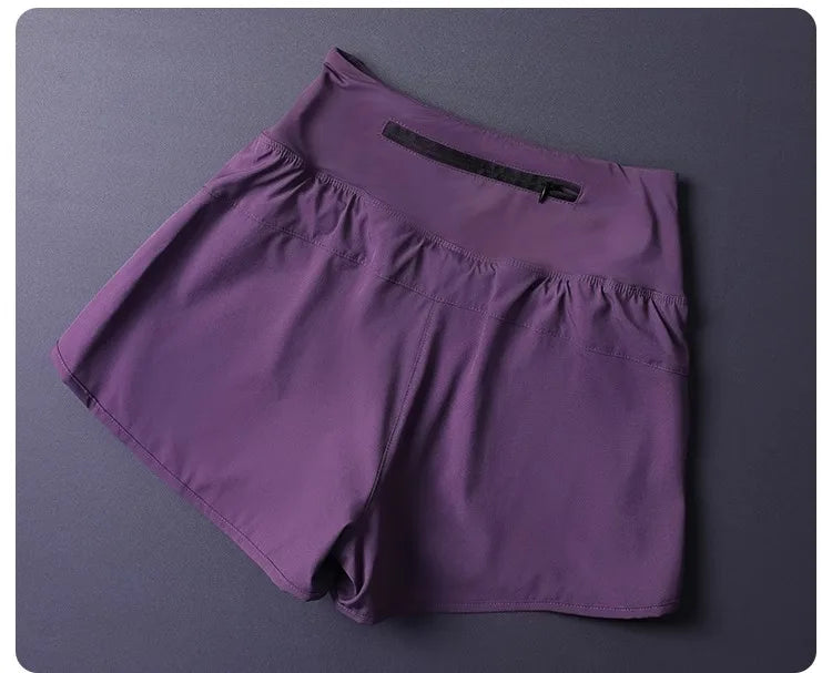 Women's Quick Dry Shorts: Lightweight, Breathable, Split Side 2 in 1 Fitness Shorts with Pockets / Rungear