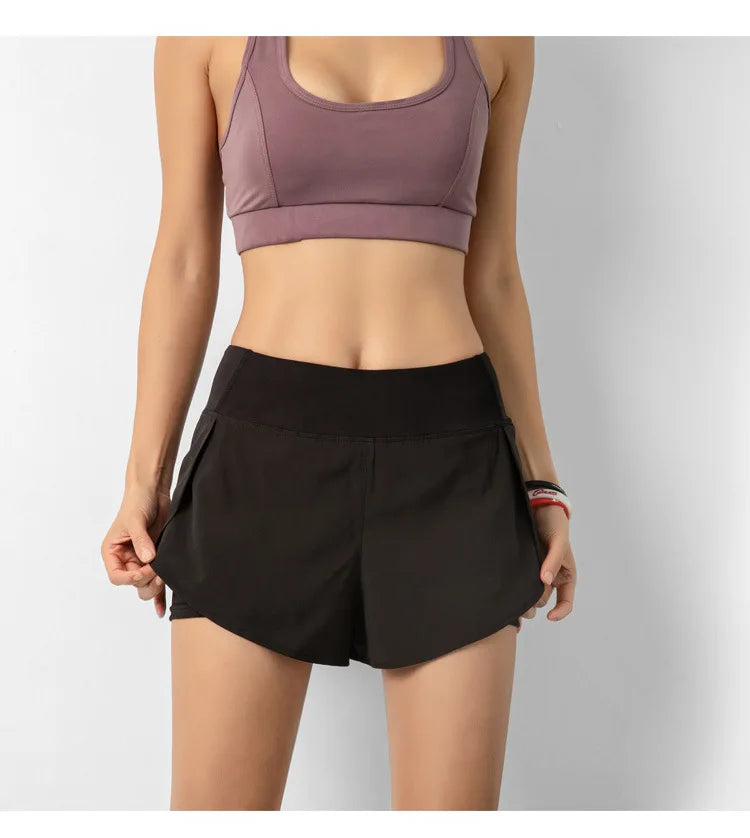 Women's Quick Dry Shorts: Summer, Double-Deck, Breathable Running Fitness Training Shorts / Rungear