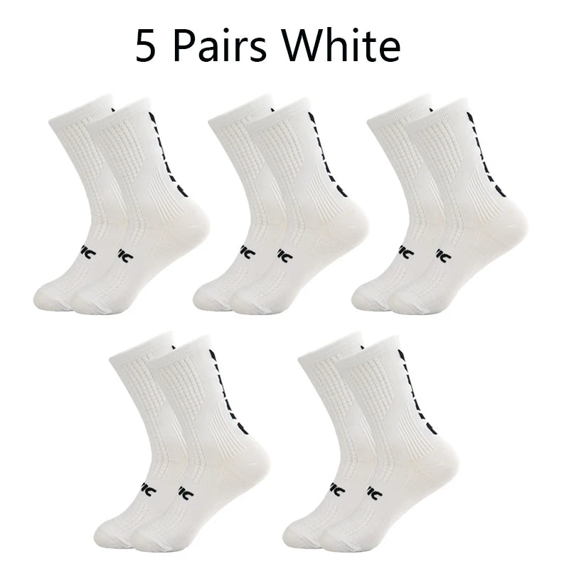Running Compression Gear: 5 PR Men's Mid Tube, Breathable, Running and Hiking Compression Socks / Rungear