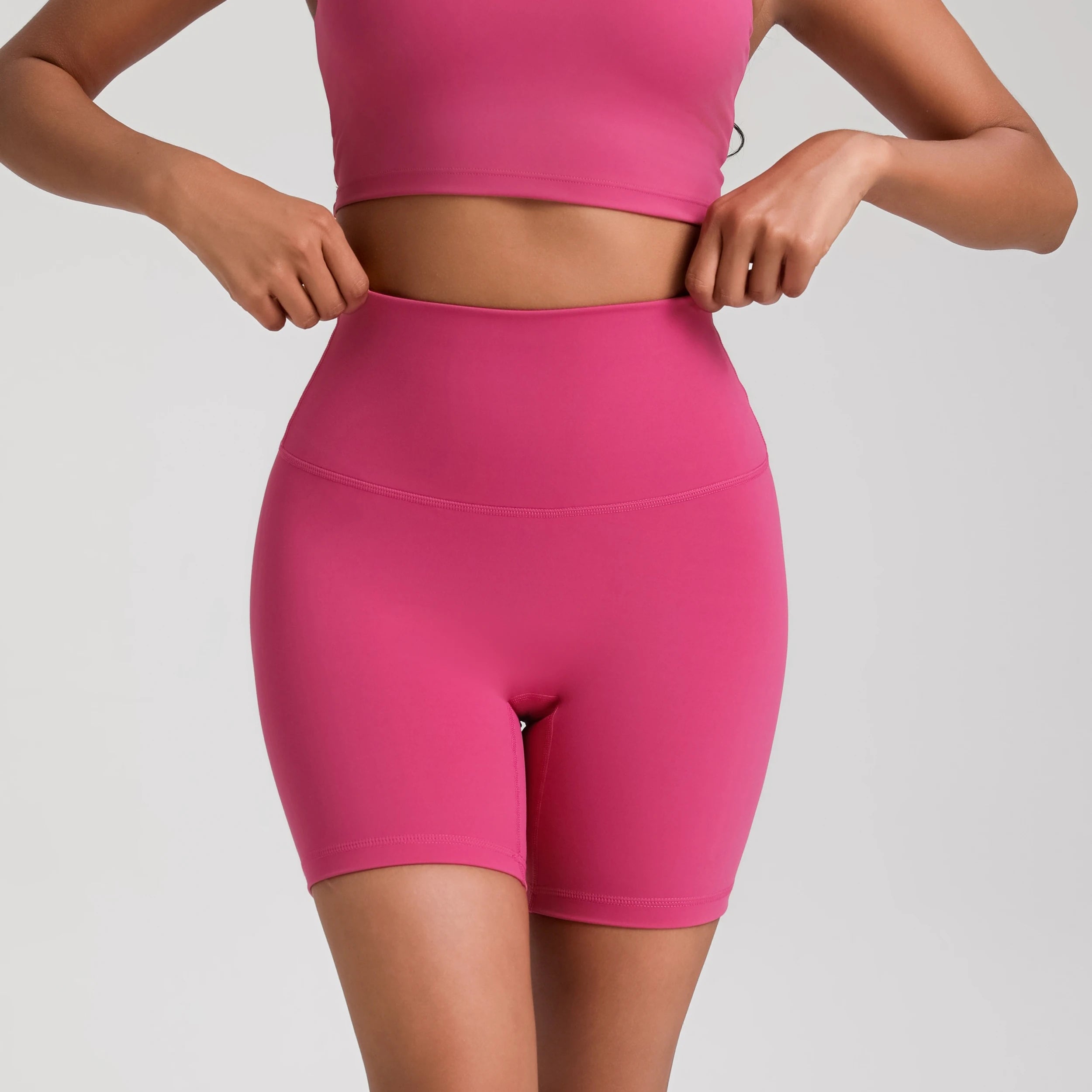 Women's Shorts Apparel: Solid Colour, High Waist, Comprehensive Fitness Sports Training Shorts with  Internal Pocket / Rungear
