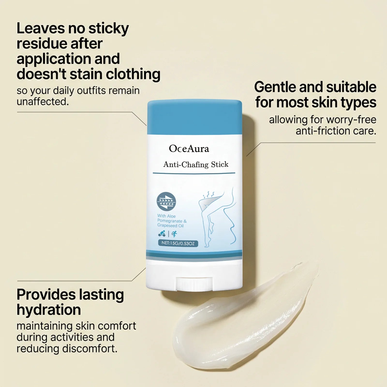 OceAura Soothing Deep Moisturizing Anti-Chafing Prevention Cream Skin Care