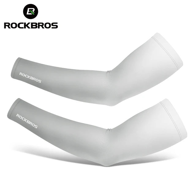 Compression Apparel Gear: ROCKBROS Breathable, Quick-Dry UV Protection Ice Fabric Sports Arm Sleeves / Rungear