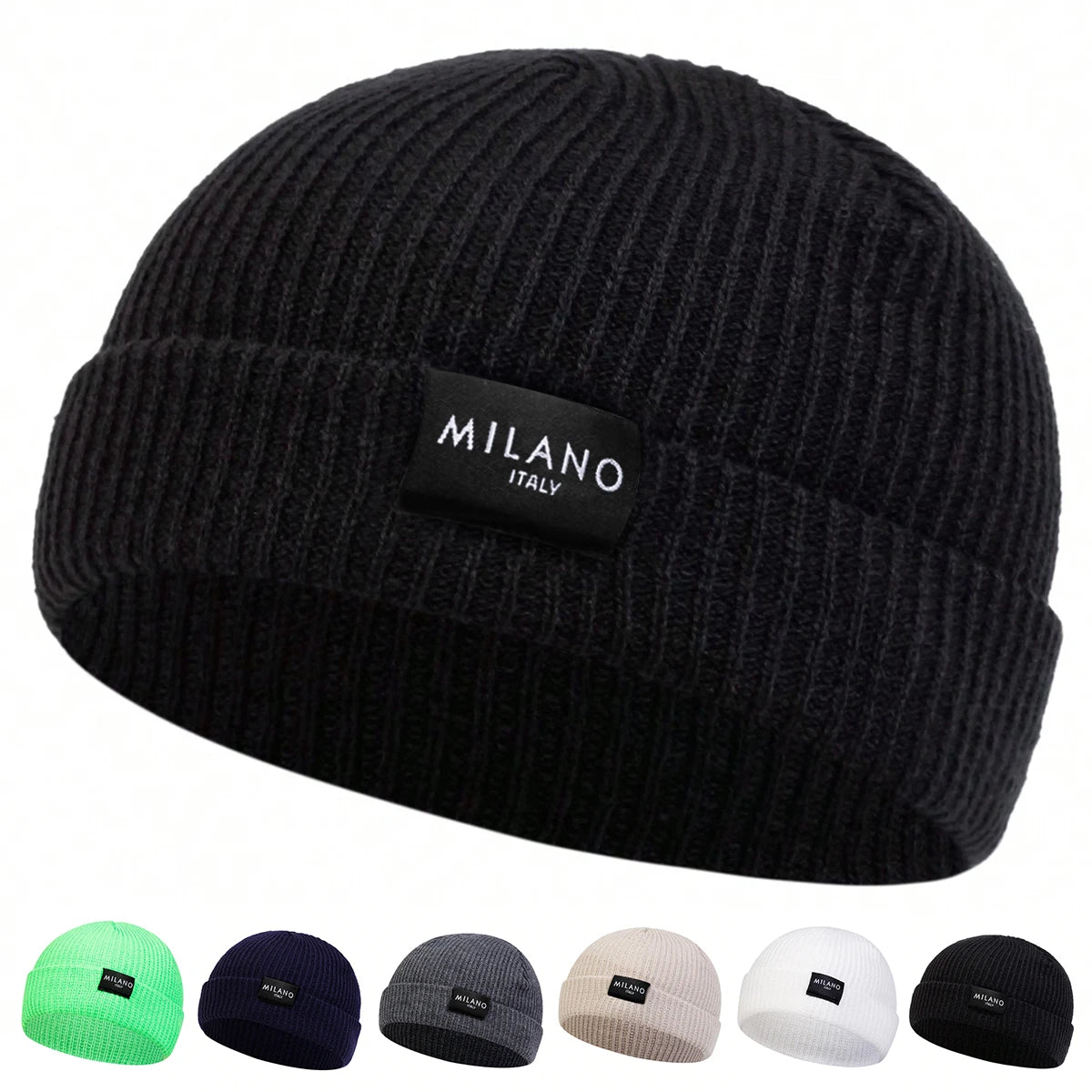 Winter Hat Accessories: Unisex MILANO Letter Label Beanies Winter Beanie Hat / Rungear