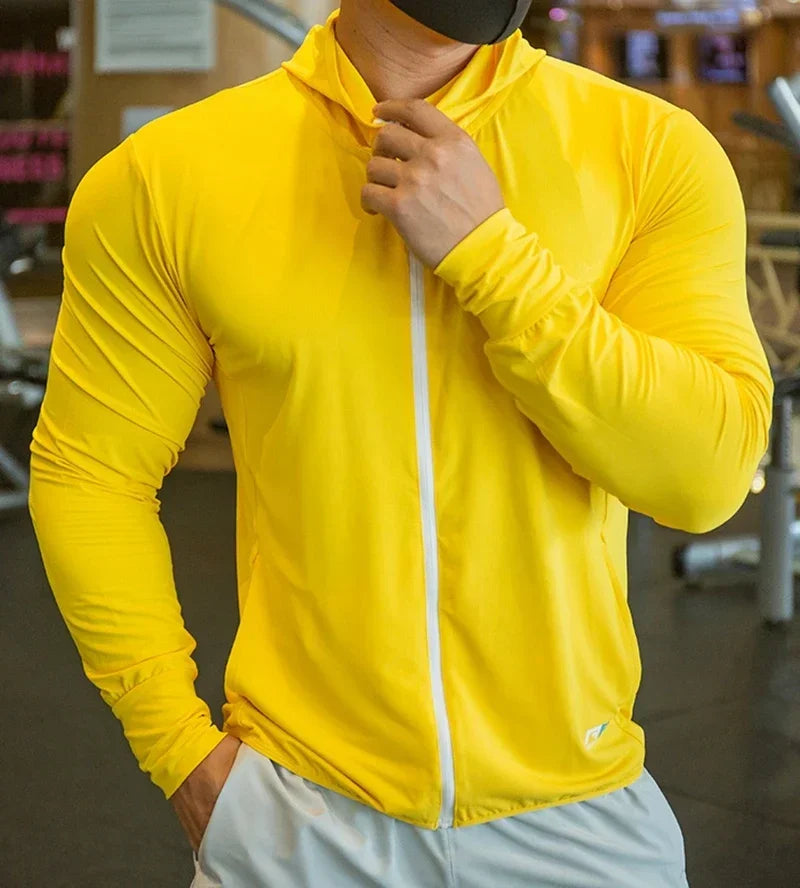 Men's Running Clothing: Waterproof, Ice Silk, Quick-Dry, Hooded Windbreaker Sports Jackets / Rungear