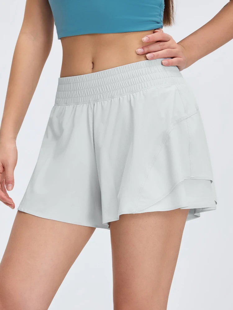 Women's High-Waisted 2-in-1 Athletic Shorts with Pocket