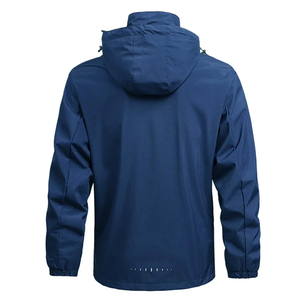 Men's Waterproof Jackets: Lightweight, Windproof, Hooded Outdoor Raincoat Hiking Jacket / Rungear