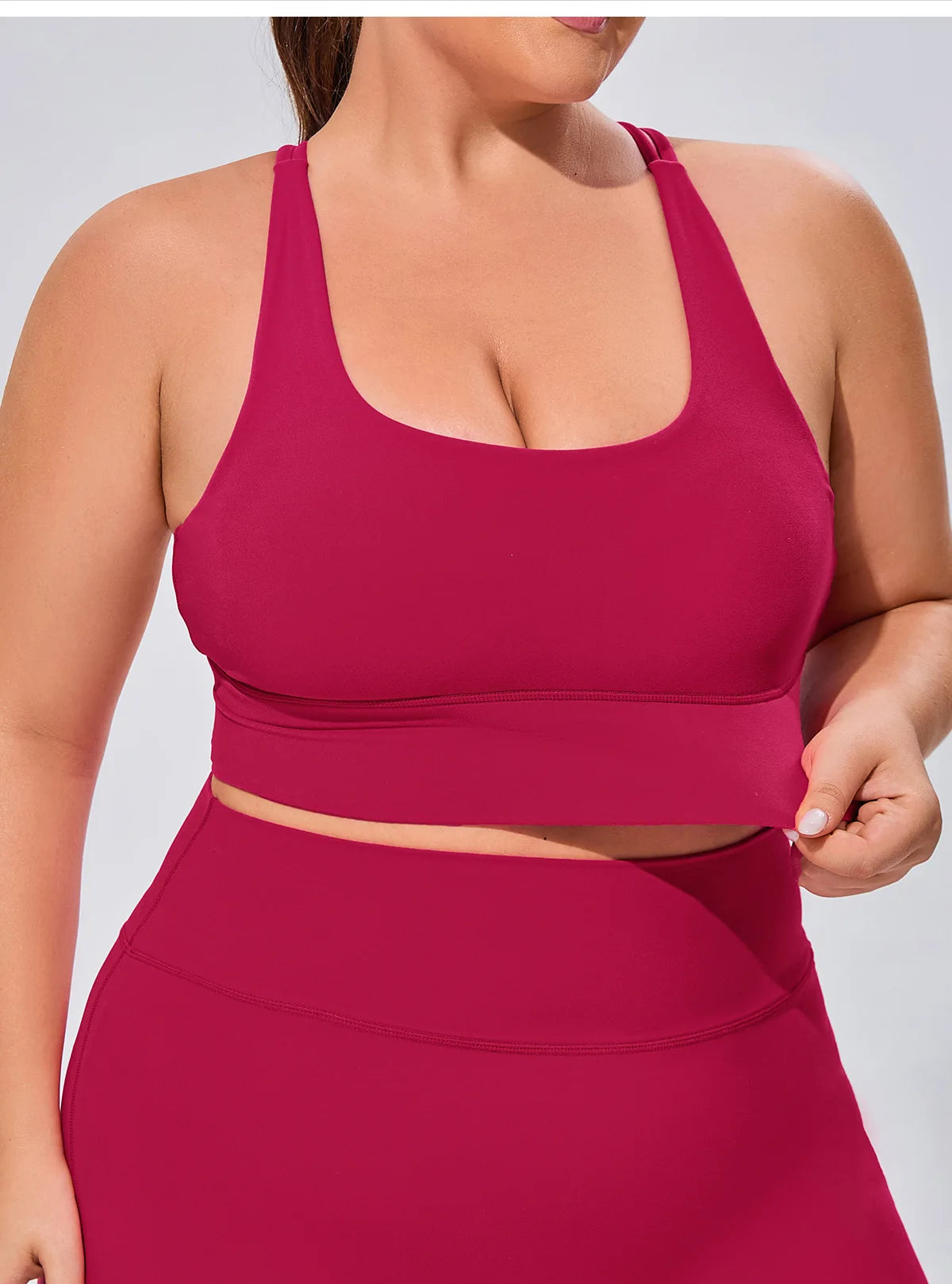 Plus Size Women's Running Apparel: Quick-Dry, Comfortable, High Stretch, Breathable Sports Bra And High Stretch Breathable Leggings / Rungear