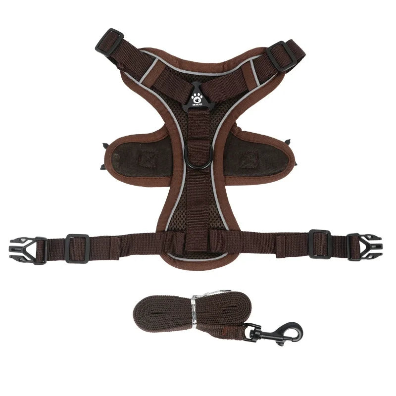 Dog Halter Accessories: Adjustable, Reflective, No Pull Dog Harness Vest and Leash Set for Small Dogs / Rungear
