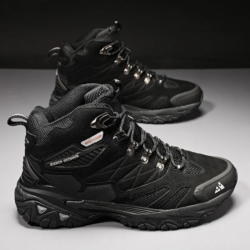 Men's Hiking Shoes: Winter Resistant, Suede, High-Top Hiking Boots / Rungear