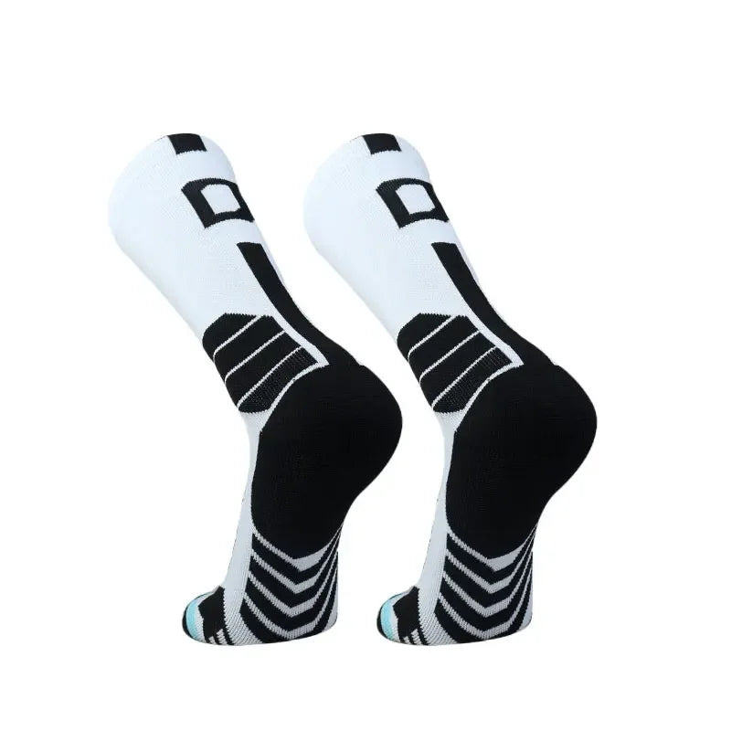 Running Compression Gear: Unisex, High Quality, Towel Bottom, Compression Sports Socks With Number Print / Rungear