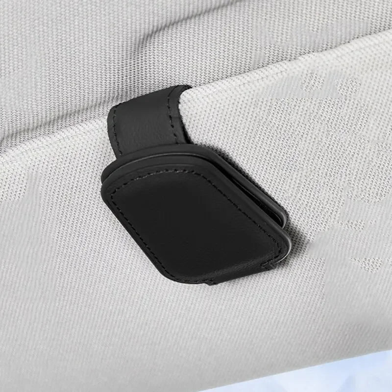 Sunglasses Gear Accessories: Multifunction, Magnetic, Universal Sun Visor Leather Sunglasses Holder Clip / Rungear