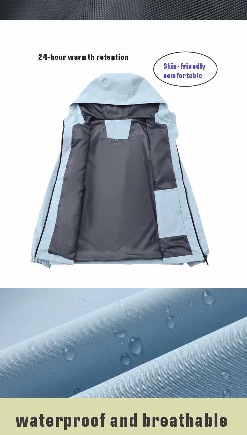 Running Winter Apparel: Unisex Waterproof, Hooded, Double Fabric Windbreaker Jacket / Rungear