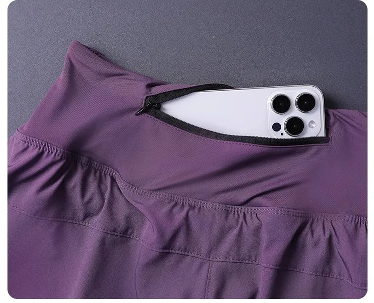 Women's Quick Dry Shorts: Lightweight, Breathable, Split Side 2 in 1 Fitness Shorts with Pockets / Rungear